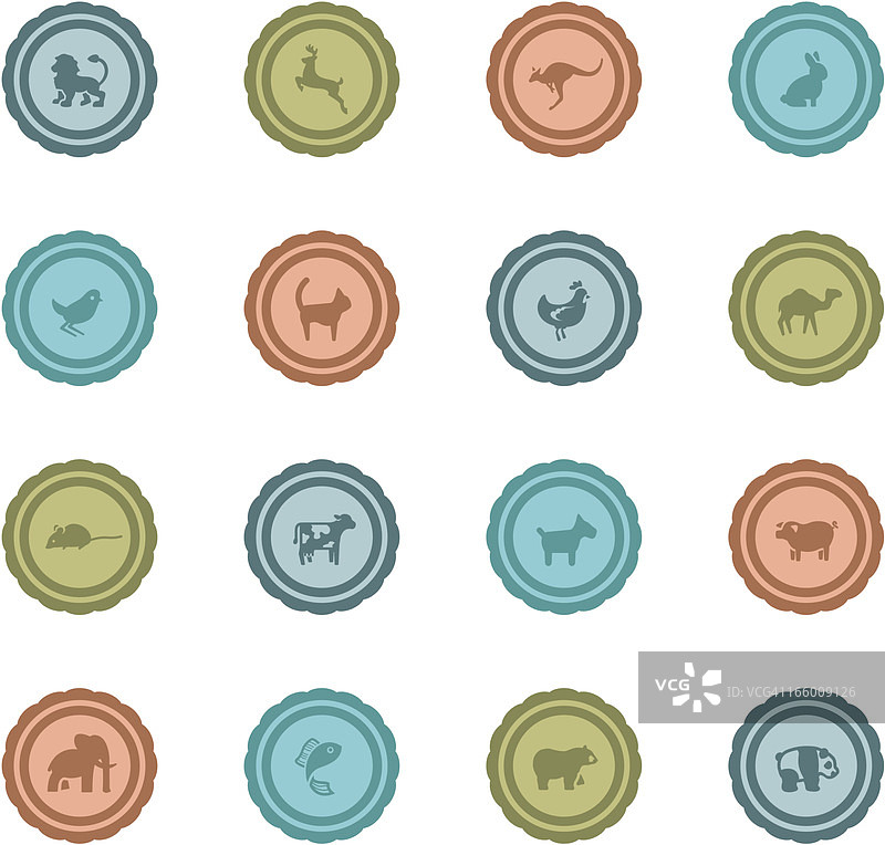 复古动物徽章图片素材