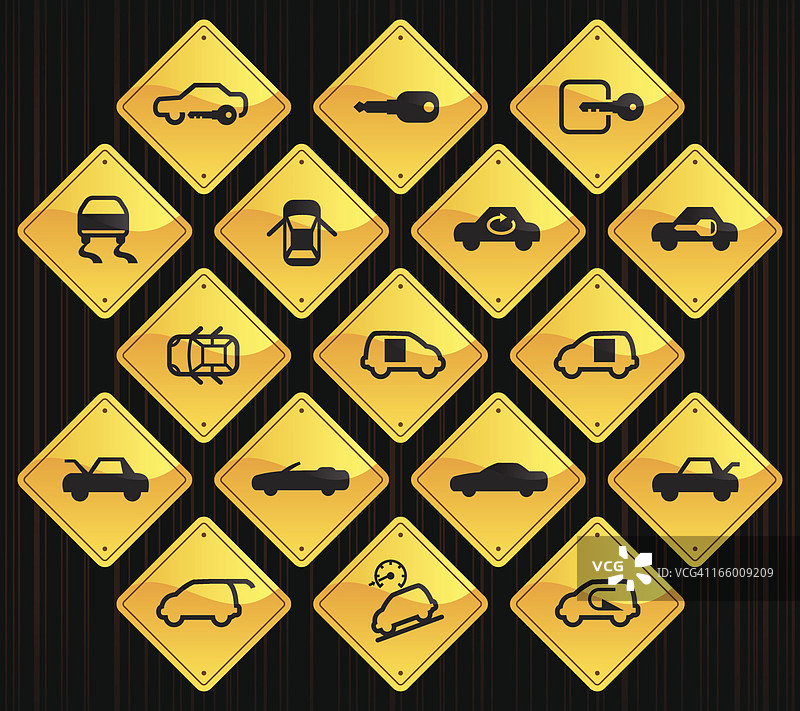 黄色路标——汽车控制指示器图片素材
