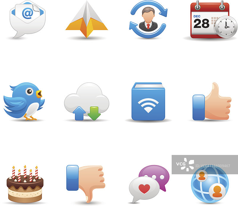 社交媒体图标集|优雅系列图片素材