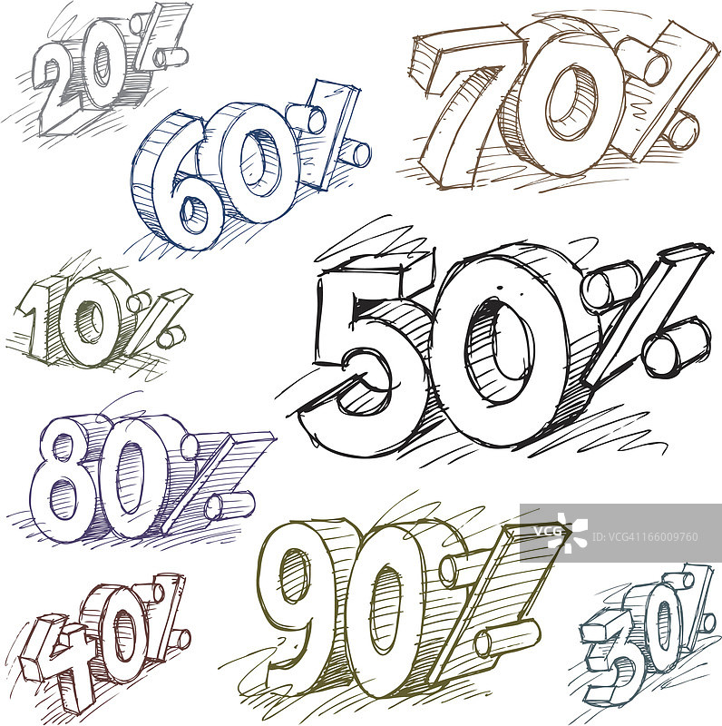 涂鸦百分比标签图片素材