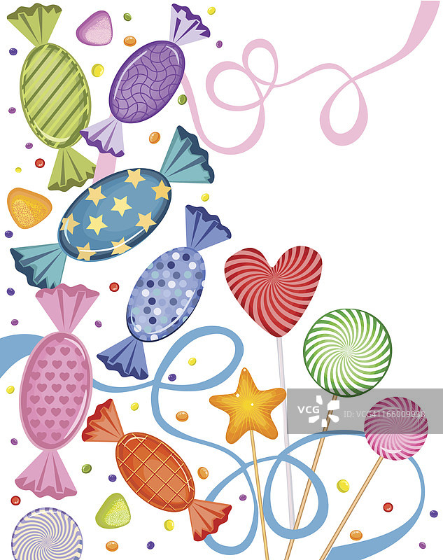 糖果、棒棒糖、果酱和泡泡糖图片素材