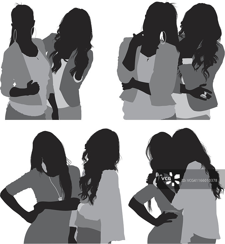 女性朋友合影图片素材