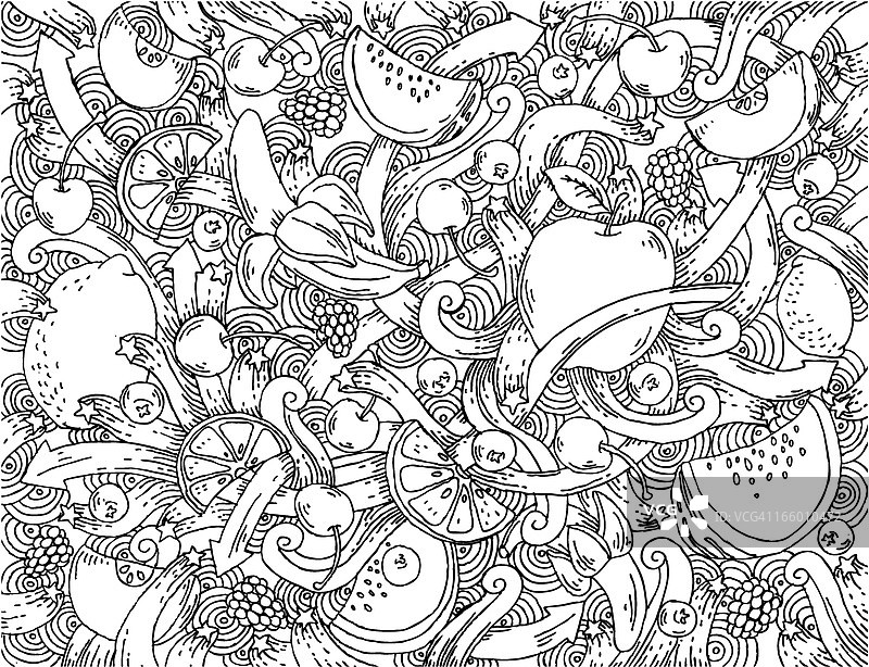 水果涂鸦背景图片素材