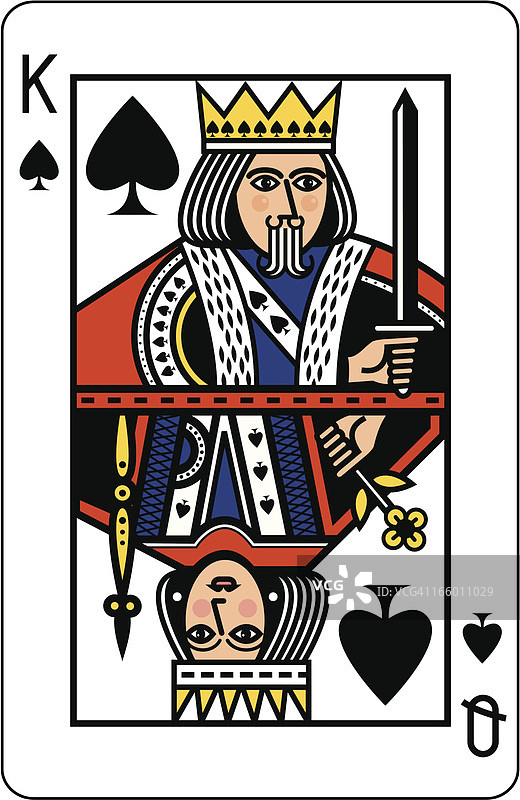 黑桃国王和王后扑克牌图片素材