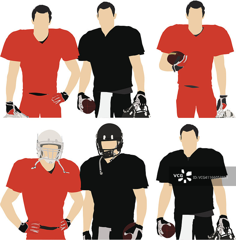 足球运动员的多张图像图片素材