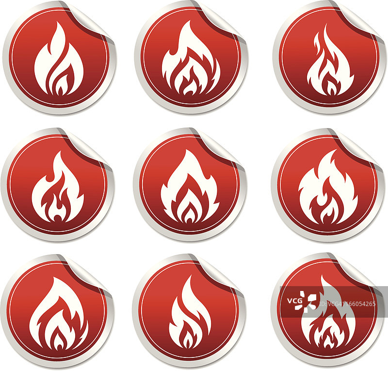 火焰符号贴纸图片素材