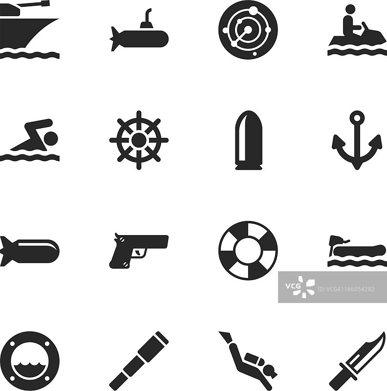 海军剪影图标图片素材