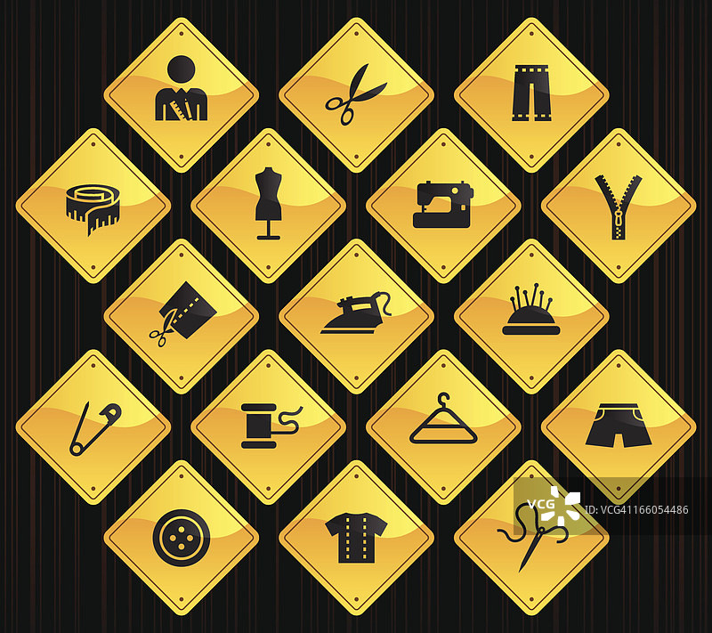 黄色路标——裁缝图片素材