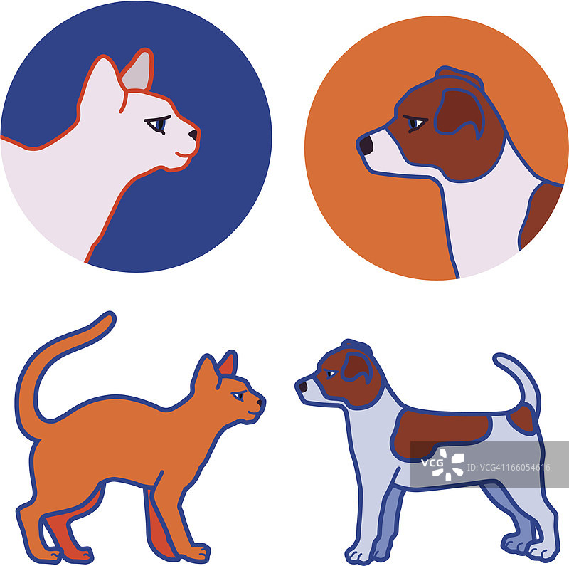 小猫和小狗图片素材