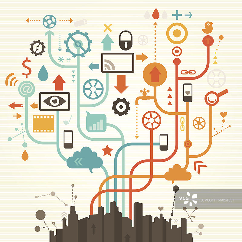 社交媒体城市图片素材