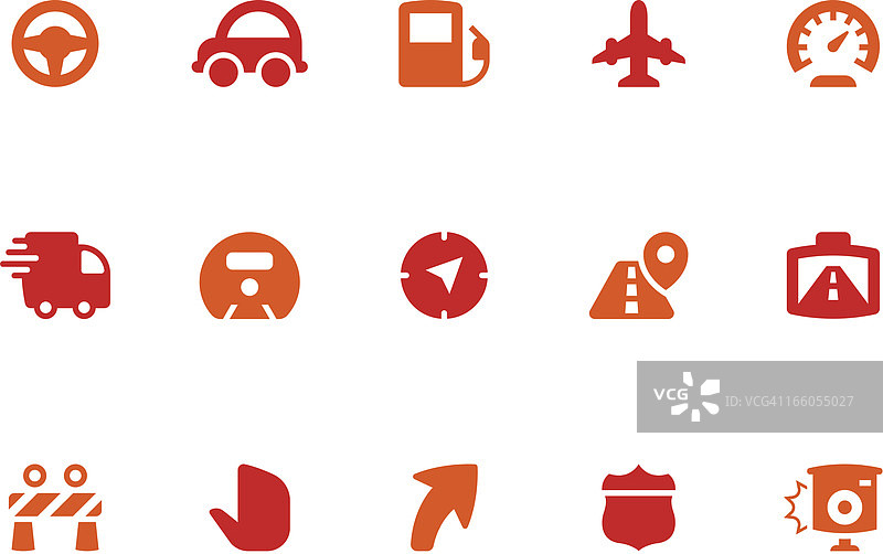 交通运输图标合集｜珊瑚系列图片素材