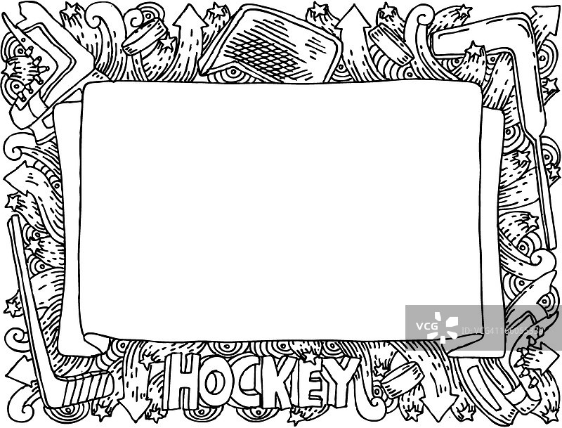 冰球主题涂鸦banner图片素材