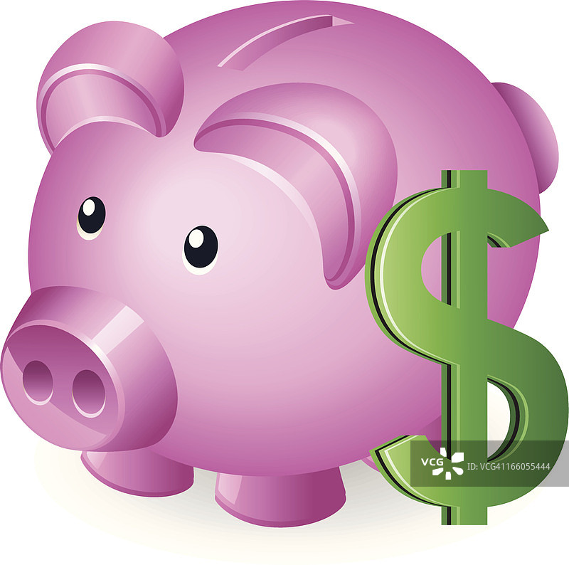 带有美元符号的小猪存钱罐图片素材