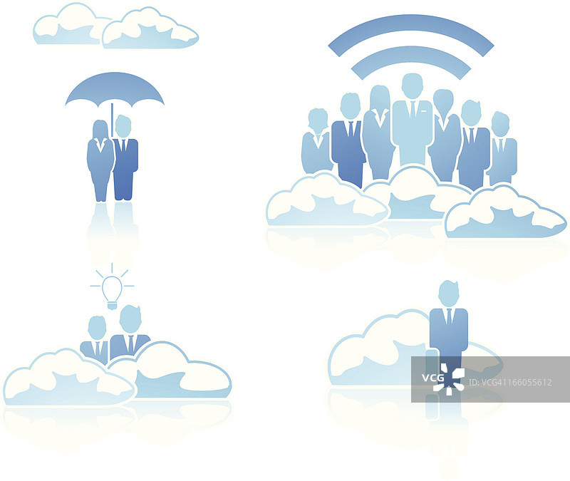 商务人士与云图片素材