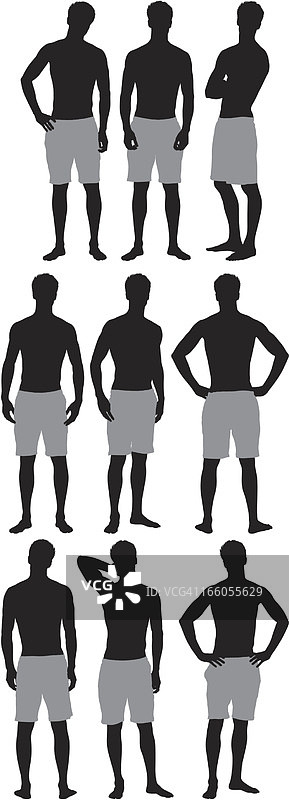 穿百慕大短裤的赤膊男人图片素材