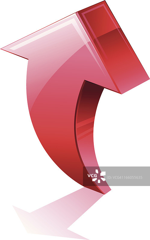 向上弯曲的箭头标志图片素材