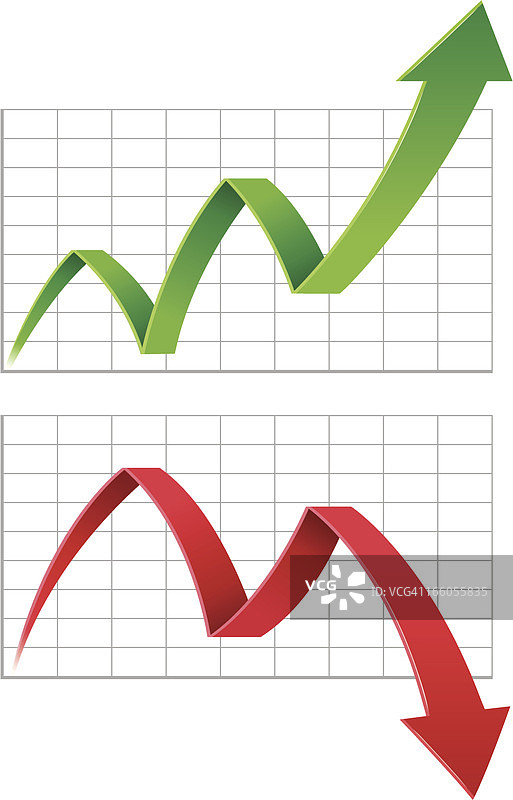 上下移动的红色和绿色箭头图片素材