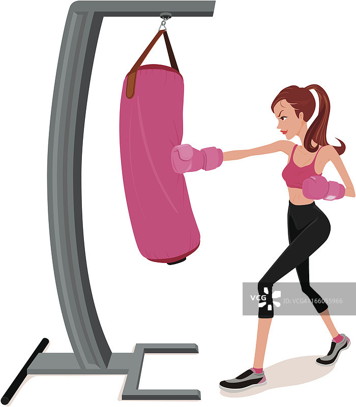 女子拳击训练图片素材