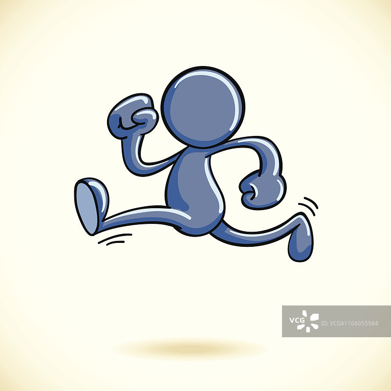 卡通人物奔跑的橡胶人图片素材