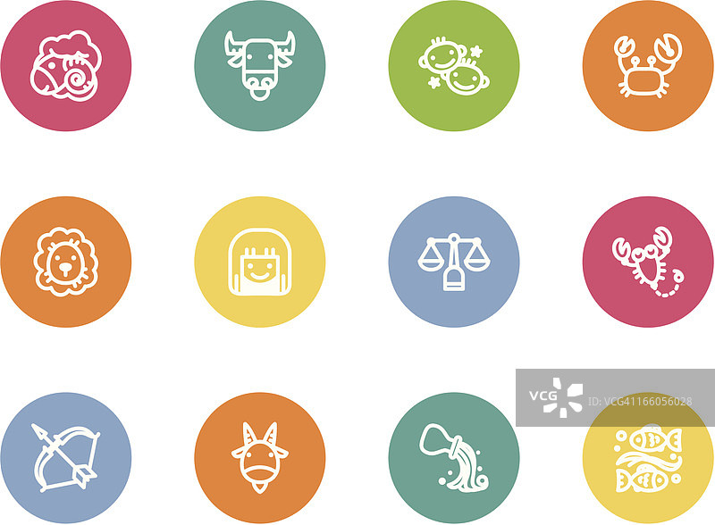 十二星座图标图片素材