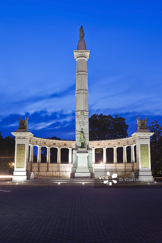 弗吉尼亚州里士满的杰斐逊·戴维斯纪念碑图片素材