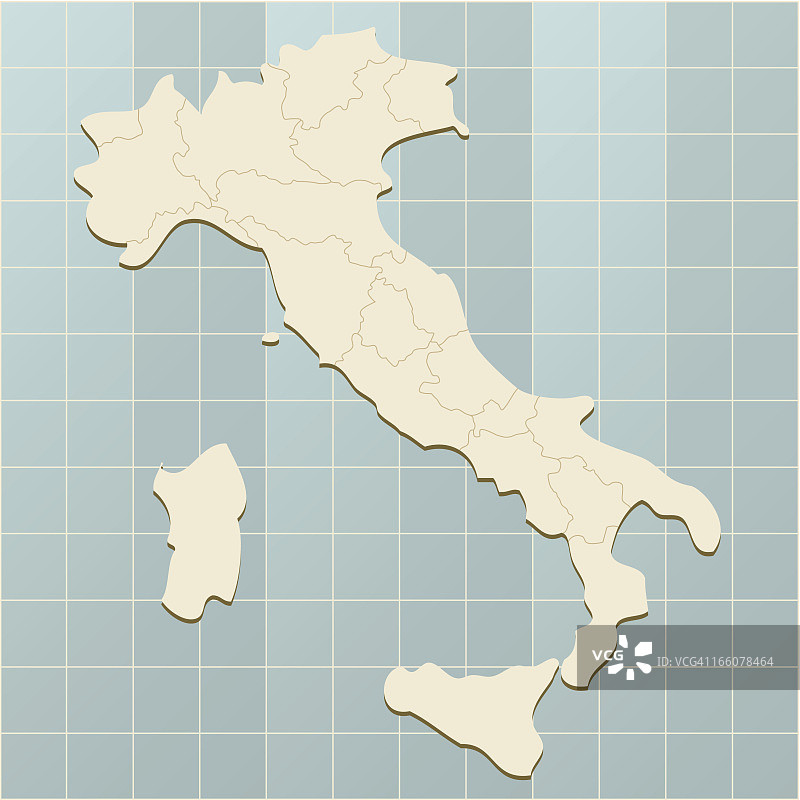 网格上的意大利地图图片素材
