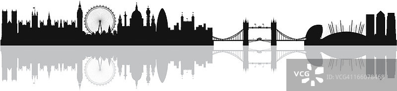 伦敦天际线（完整、可移动、细节建筑）图片素材