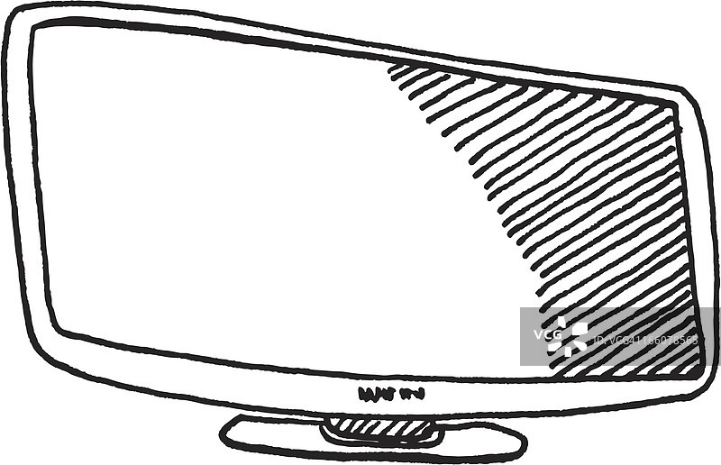 纯平电视素描图片素材