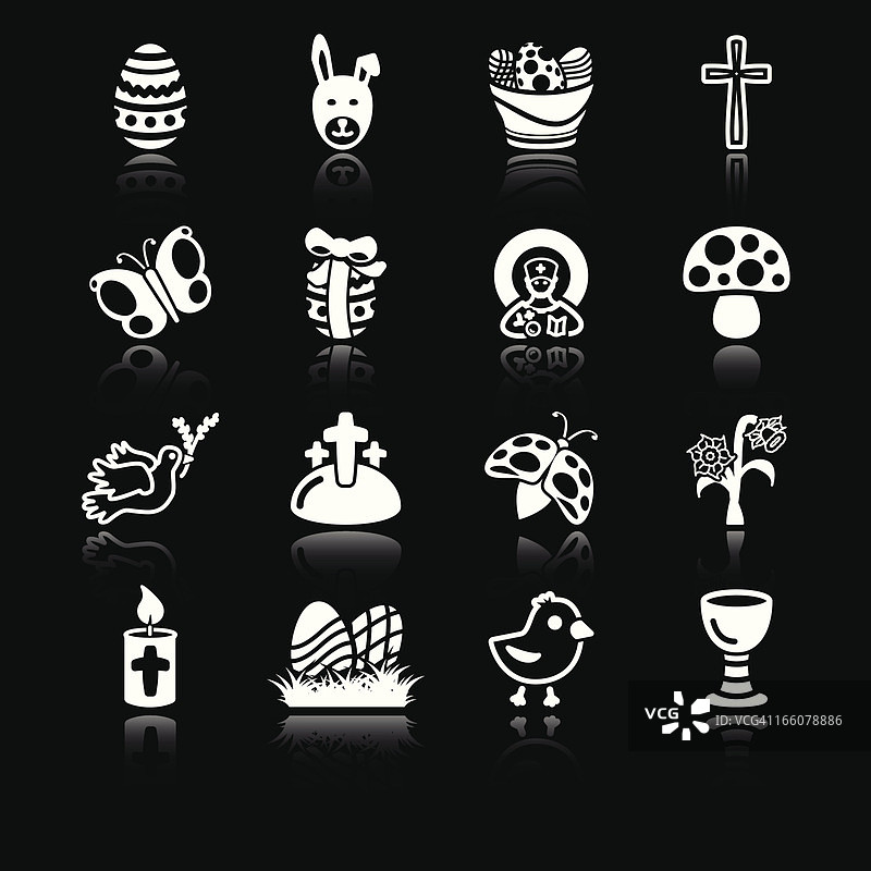 复活节图标|简约白色图片素材