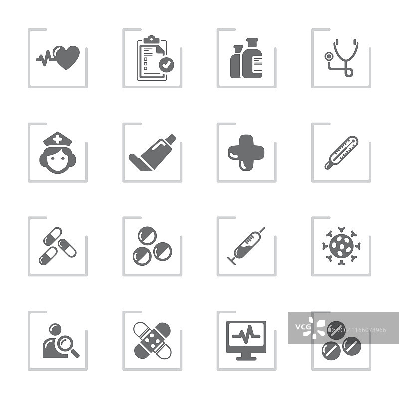 医疗图标|灰色边框图片素材