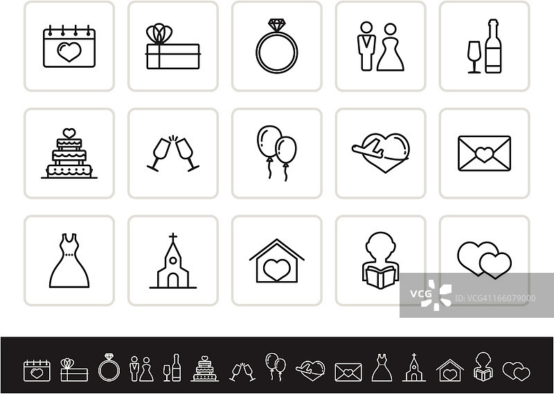 婚礼简约图标图片素材