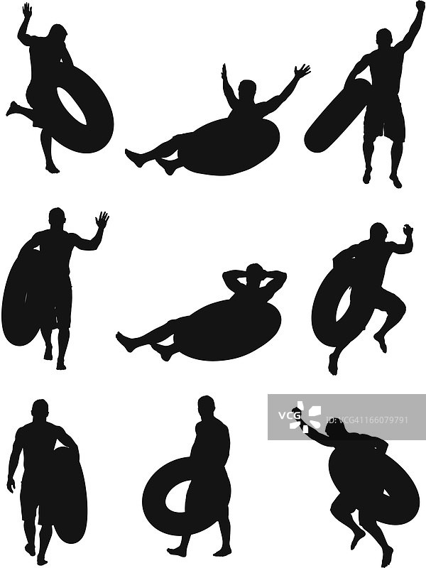 男子与内胎的多重影像图片素材