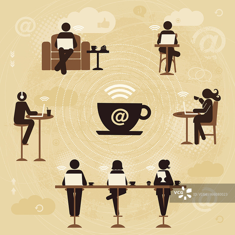 咖啡店WiFi图片素材