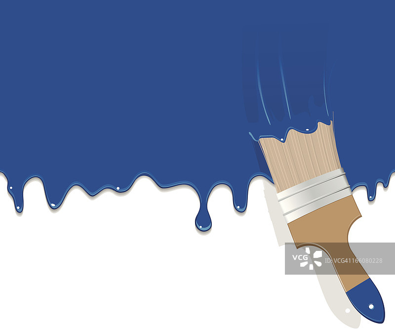 蓝色油漆和刷子无缝图案图片素材