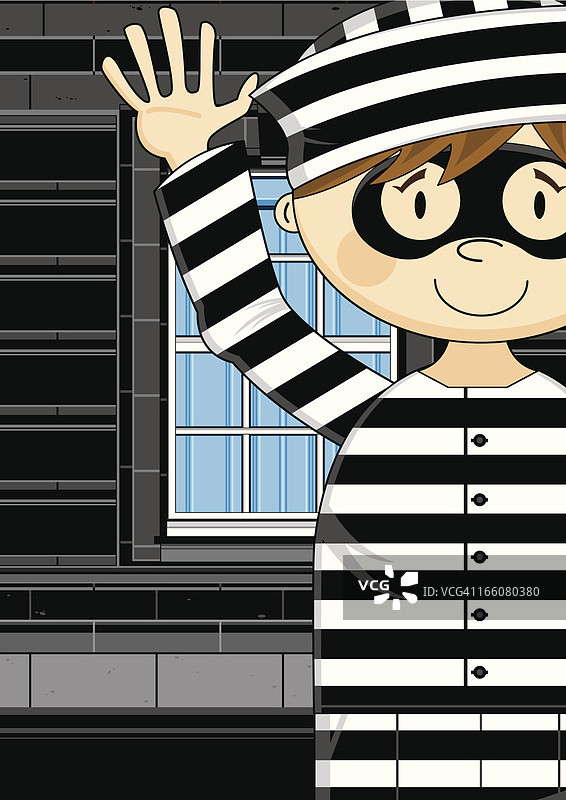 戴面具的越狱囚犯图片素材