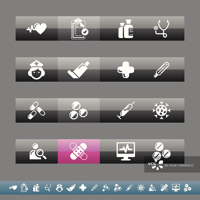 医疗健康图标：灰色与粉色图片素材