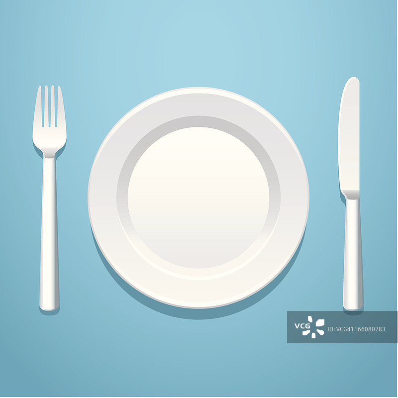 带刀叉和盘子的餐具摆放图片素材