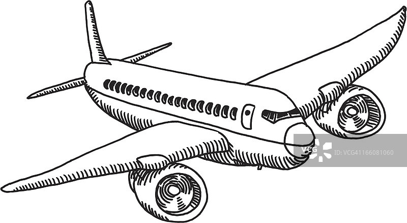 飞行飞机简笔画图片素材