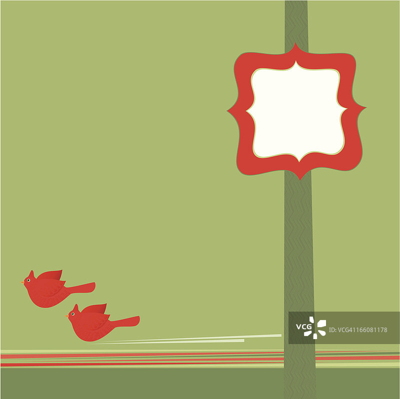 红色主教鸟（圣诞贺卡）图片素材