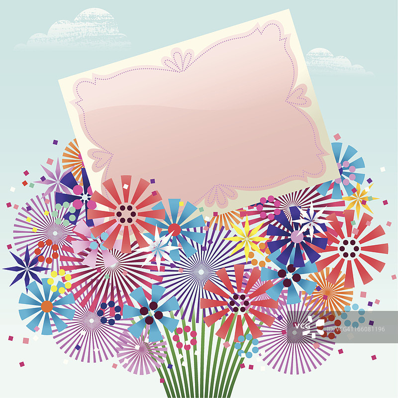 花束和卡片图片素材