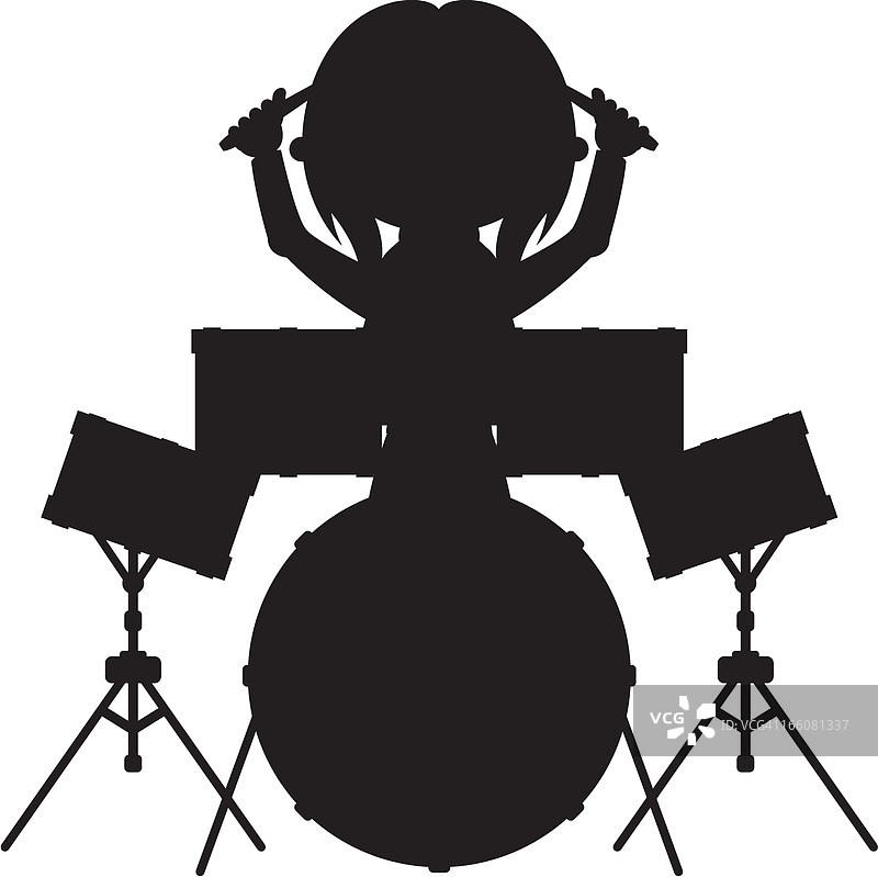 鼓手剪影图片素材