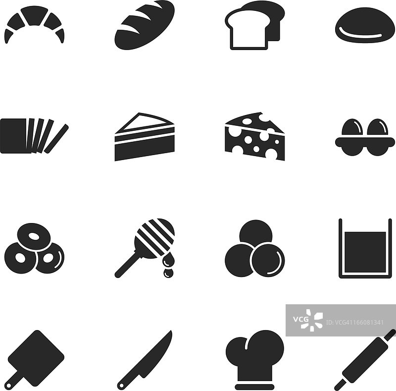 面包店剪影图标图片素材