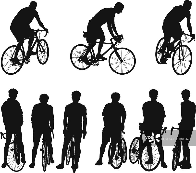 自行车骑行者拼图图片素材