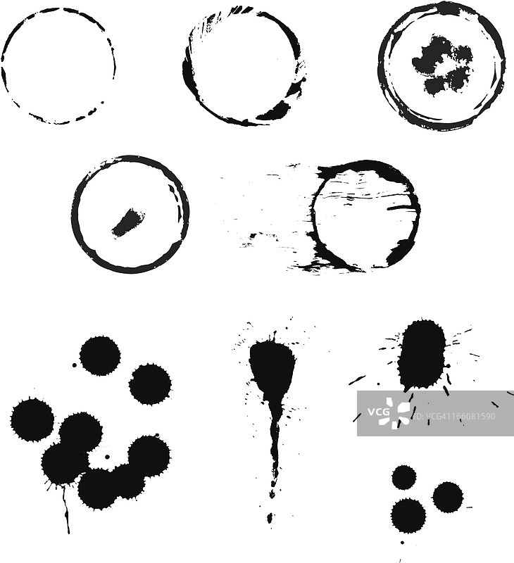 杯子和马克杯上的污渍和斑点图片素材