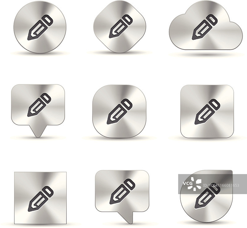 铅笔拉丝金属图标图片素材