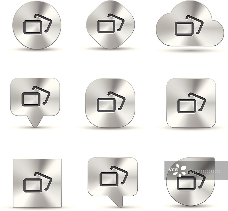 拉丝金属相框图标图片素材