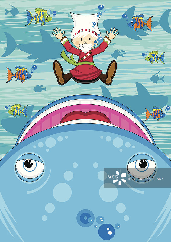 约拿与鲸鱼的圣经场景图片素材