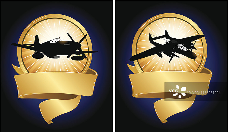 二战空军横幅金属图片素材