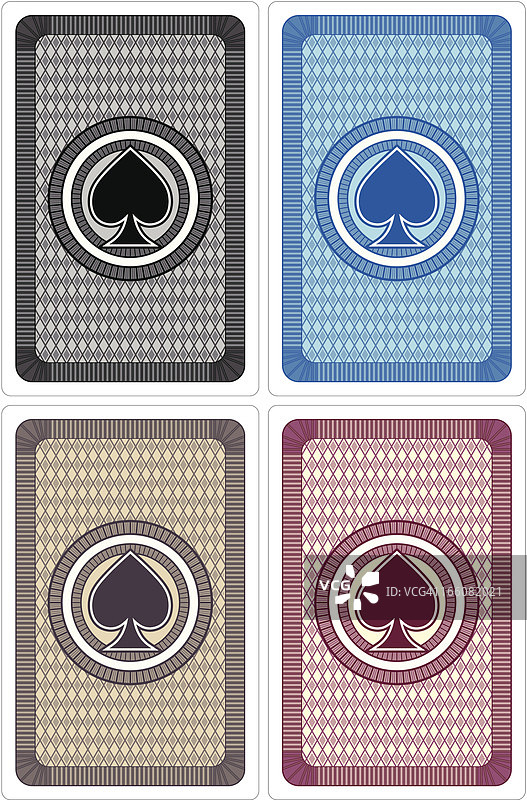 扑克牌背面图案设计：黑桃图片素材