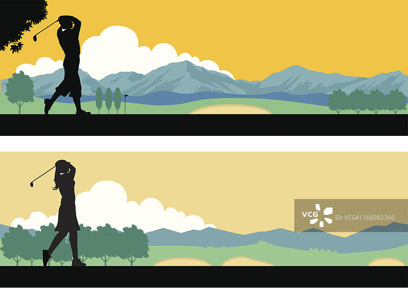 高尔夫球手开球图片素材